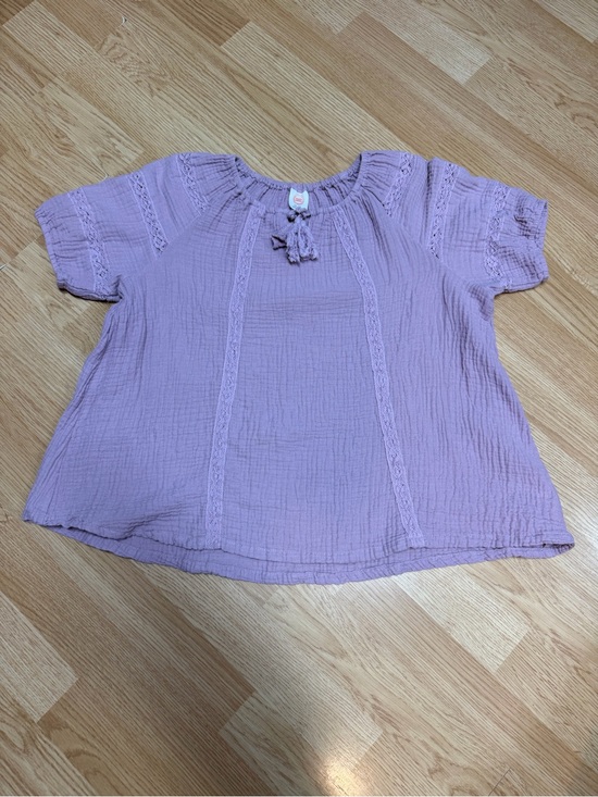 wonder nation Other - Wonder Nation Girls XXL 18 Lavender Double Gauze Peasant Blouse Lace Tassel Top
